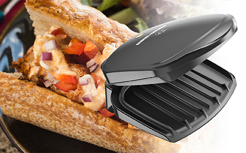 2 Serving Basic Plate Grill and Panini Black George Foreman